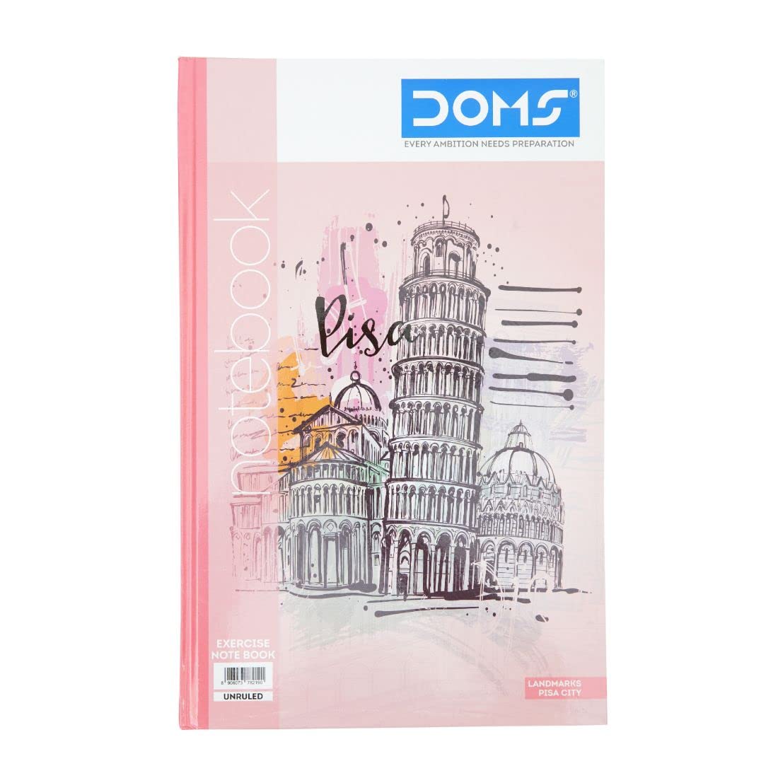 Doms Landmarks Series Hard Bound Notebook | Unruled, 400 Pages | 33 x 21 CM | Ideal for School, Home & Office | Pack Of 1 | Color & Design May Vary