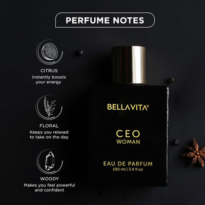 Bella Vita Luxury CEO Woman Eau De Parfum Perfume with Bergamot, Tonka & Vanilla|Premium,Long Lasting Woody & Fruity Fragrance Scent for Women, 100 ML