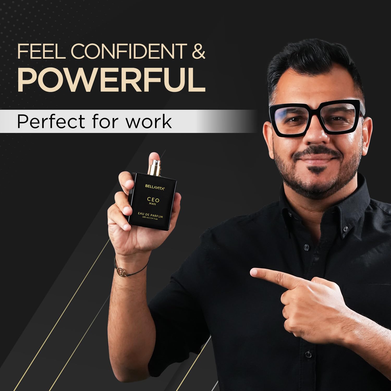 Bella Vita Luxury CEO Man Eau De Parfum Perfume with Lemon, Lavender, Tonka, Mandarin & Vetiver|Premium, Long Lasting Woody Fragrance for Men, 100 ML