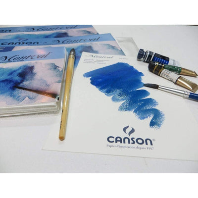 Canson Montval 300 GSM Watercolor Paper Sheets Combo Pack | Fine Grain Cold Pressed Watercolour Paper | Ideal for Studets & Artists | 5 A3 Sheets + 10 A4 Sheets + 20 A5 Sheets