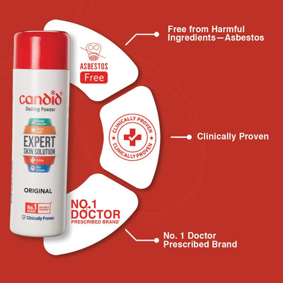 Candid Dusting Powder | Expert Skin Solution |Doctor's Prescribed No.1 Brand | Prevents Sweat Rash, Itching, Fungal Infection & Skin Irritation | Anti-fungal Powder | Clotrimazole | 250g | Pack of 3