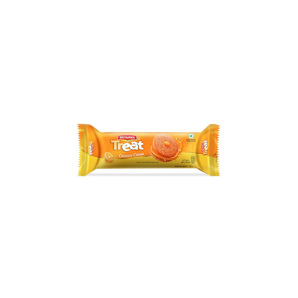 Britannia Treat Orange Creme Sandwich Biscuits 103g