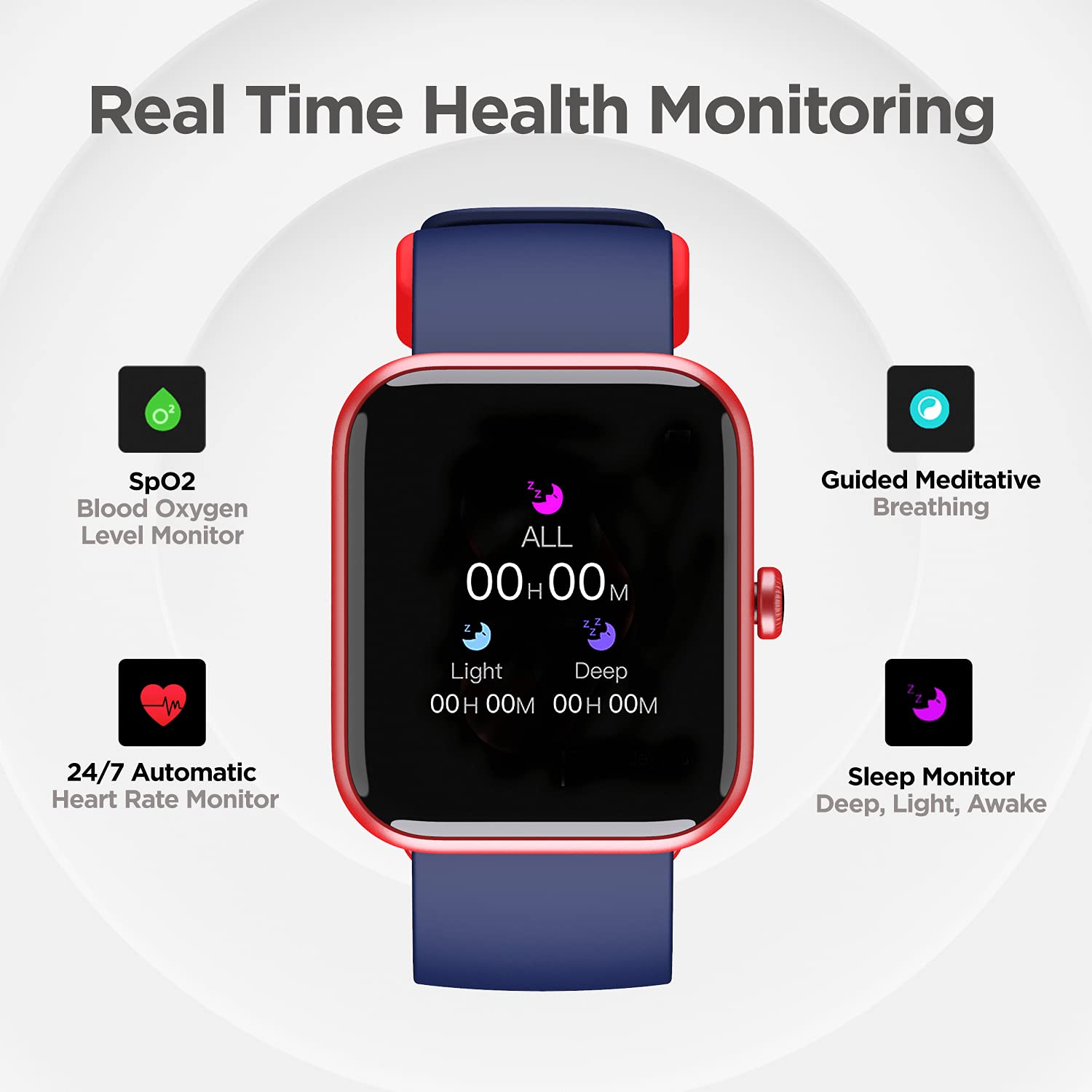 boAt Xtend Smart Watch with Alexa Built-in, 1.69” HD Display, Multiple Watch Faces, Stress Monitor, HR & SpO2 Monitoring, 14 Sports Modes, Sleep Monitor, 5 ATM & 7 Days Battery Life(Deep Blue)