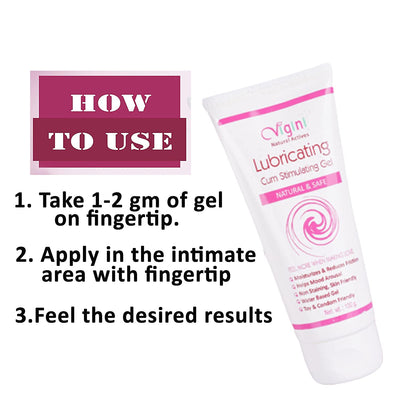 Vigini Natural Lubricant Lubricating Lube Lubrication Water Based Gel Jelly Women, Moisturizer, No Color No Fragrance Non Staining Itching Dryness Female 100G