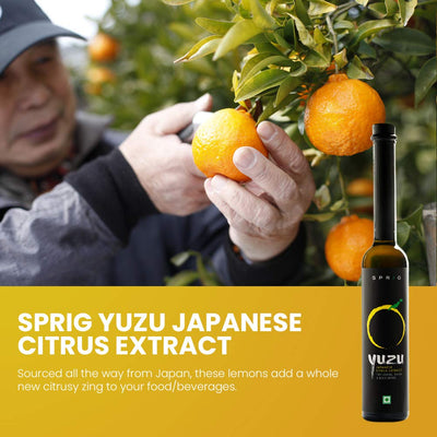 Sprig All Natural Yuzu Extract | From Japanese Yuzu Extract | Yuzu Extract & Flavouring | Yuzu Extract for baking cakes, whipped cream, Pastries, Desserts & Beverages | Vegan | 120 g
