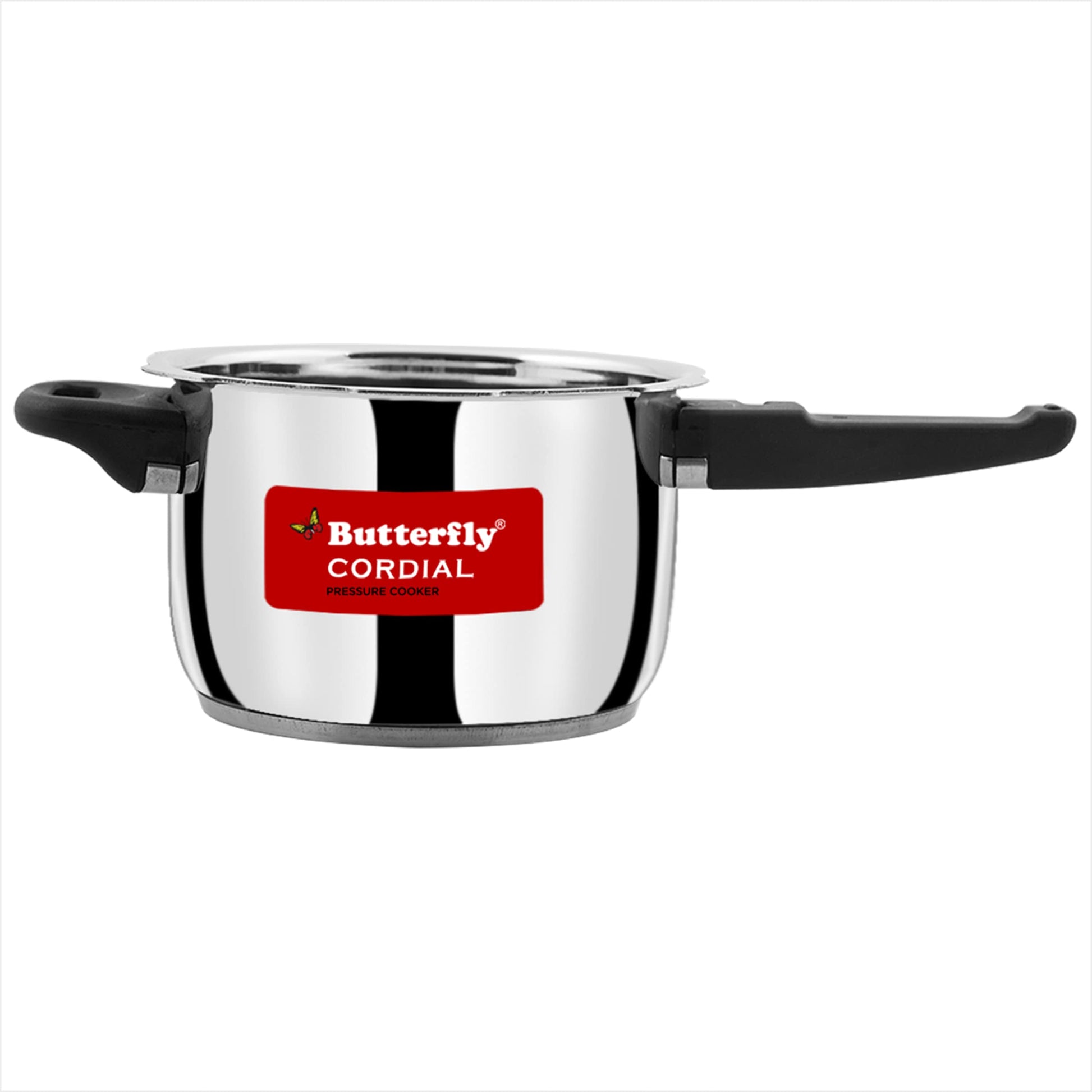 Butterfly Cordial 2, 3 & 5 Litres Outer Lid SS Pressure Cookers | Induction & Gas Stove Compatible | ISI Certified | 2 Years Manufacturer's Warranty