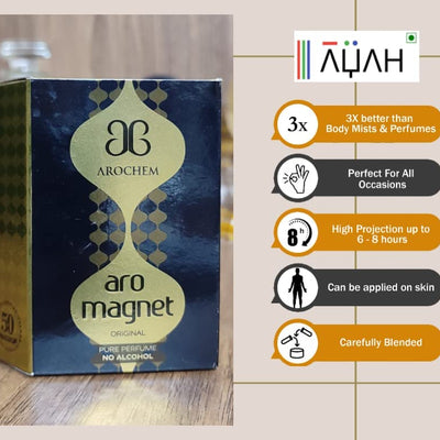 Bashaji Attar ARO MAGNET; Real, Organic & Long Lasting Unisex Roll-On Concentrated Perfume Oil - 6 ML, Pack of 1