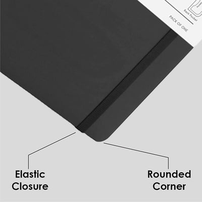 Mypaperclip Executive Series Notebook, Large (165 X 241 Mm, 6.5 X 9.5 In.) Checks, Esx192L-C Black