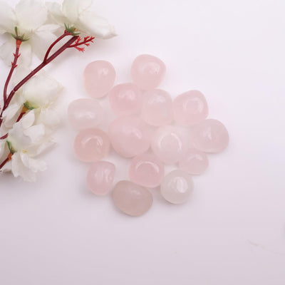 9Dzine Rose Quartz Crystal Tumble 50 Gm | Natural Raw Tumbled Gemstone Pebble for Reiki Healing Vastu Correction, Aquarium, Home Decor