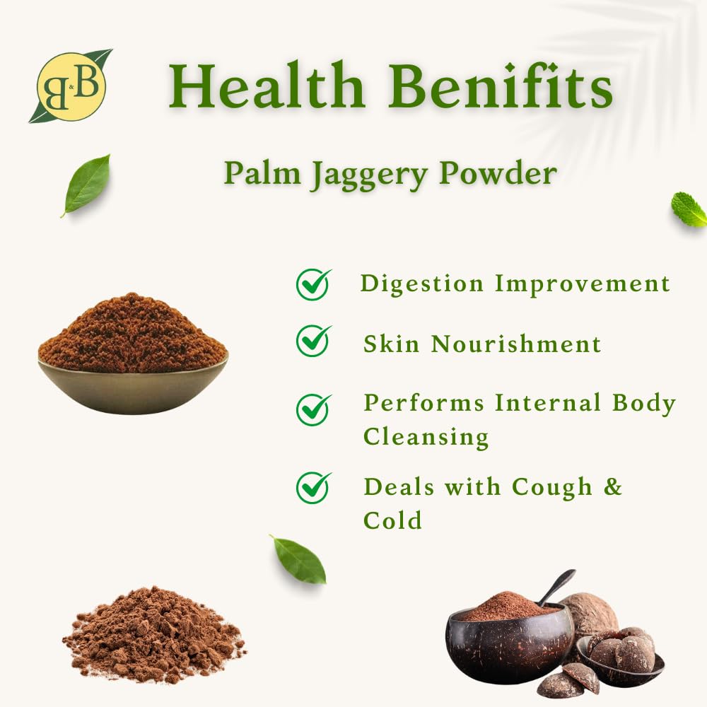 B&B Organics Karupatti/Palm Jaggery Powder - 1 kg/Traditional Palm Jaggery powder/Karupatti Thool