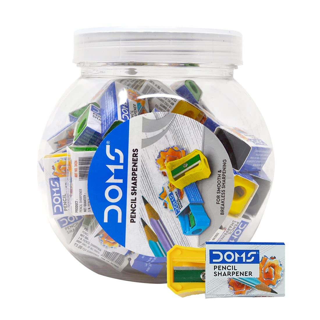 Doms Non-Toxic Multicoloured Pencil Sharpener Jar Pack