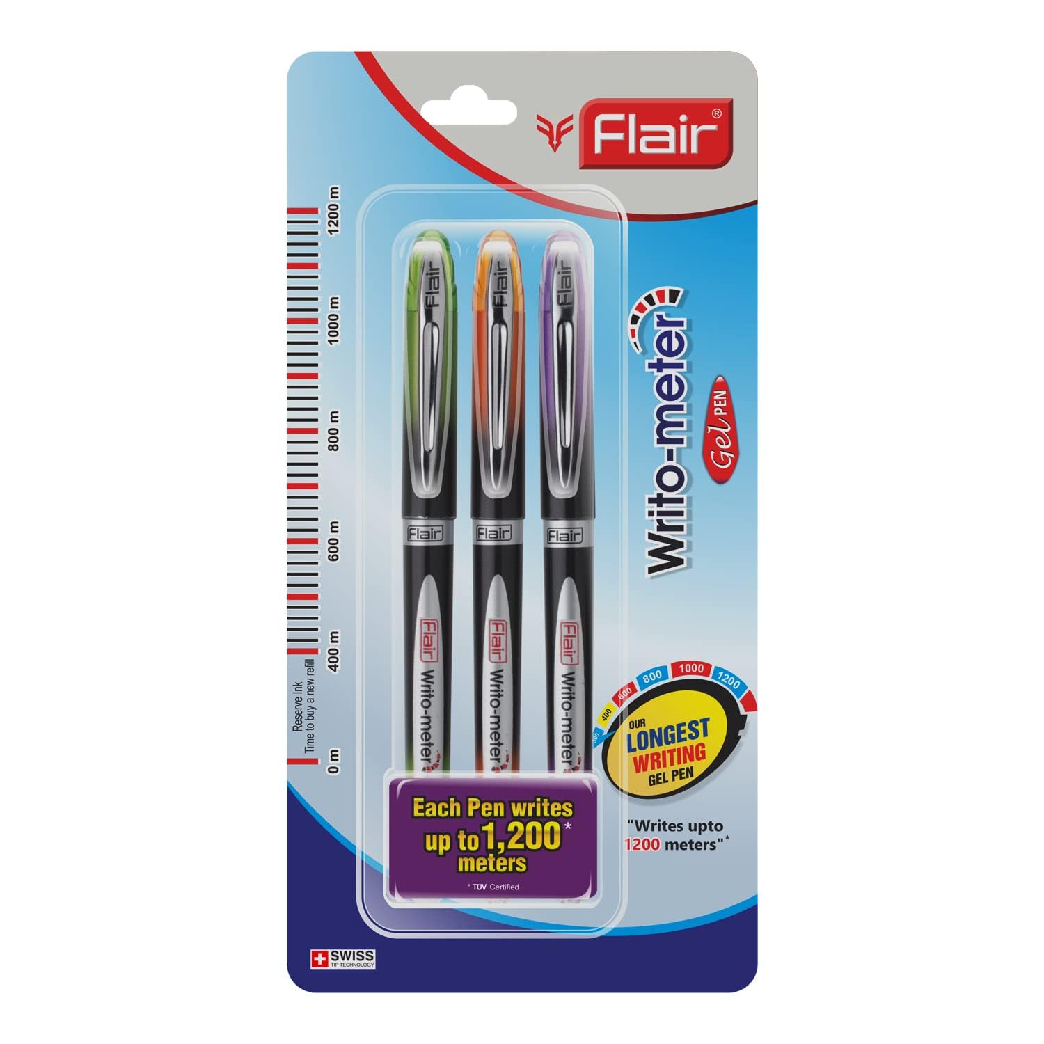 Writeometer Pens Flair Writometer Gel Pen Blister Pack - Blue Ink – Himkhand