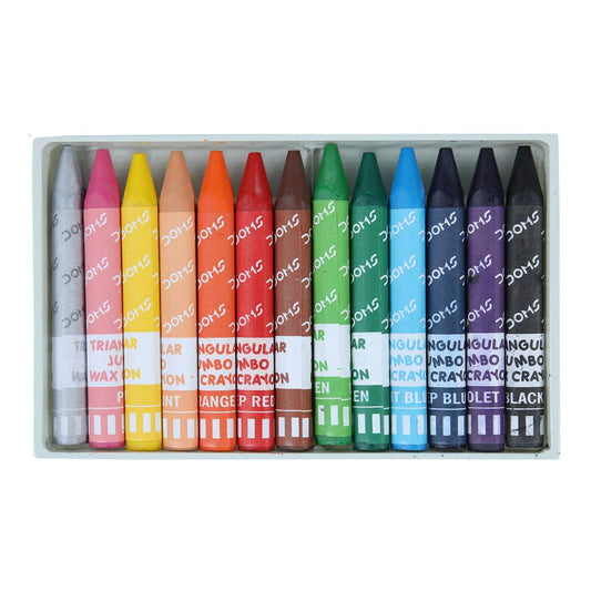 Doms Tri-Jumbo Wax Crayons 12+1 Shades - Multicolor