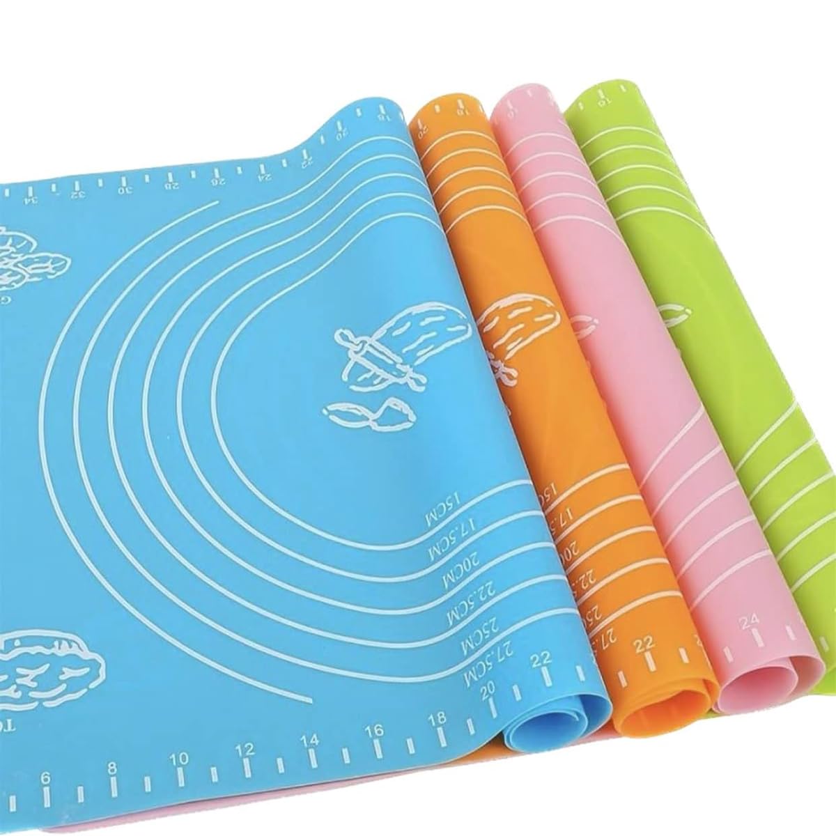 Carrot - Silicone Baking Mat Silicone Chapati Atta Kneading Mat Non-Stick Fondant Rolling Mat Stretchable for Kitchen Roti Chapati (Baking Mat 50 * 40 cm) (Color May Vary, 1)
