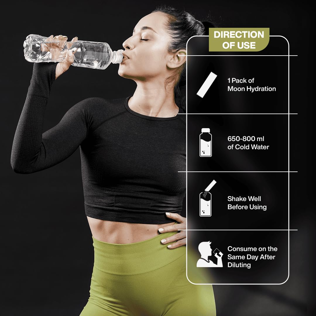 Moon Lunar Watermelon Hydration Booster Energy Drink Mix100% Natural & Healthy Electrolytes Mix Instant Daily Hydration & Energy Boost Post Workout Energy Powder Pack of 3(16g X 18 Sachets)
