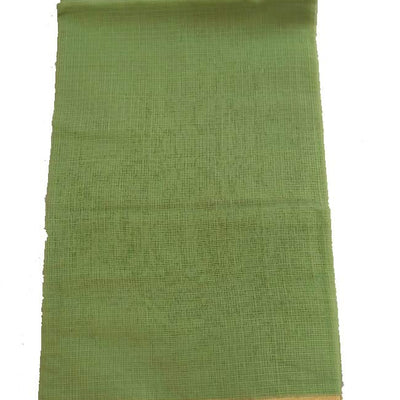 Anny Designer women's kota doria plain cotton saree/girl's sari with blouse piece (free size)(Apple Green)