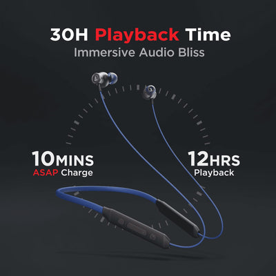 boAt Rockerz 205 Pro in Ear Bluetooth Neckband with Mic, Beast Mode(Low Latency Upto 65ms), ENx Tech for Clear Voice Calls,30 Hours Playtime, ASAP Charge,10mm Drivers,Dual Pairing & IPX5(Buoyant Blue)
