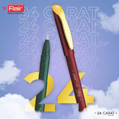 FLAIR 24 Carat Ball Pen Tumbler Set | Smooth Ink Flow System | Elegent Looks With Smudge Free Writing Experience | Blue Ink, Pack of 50 Pens