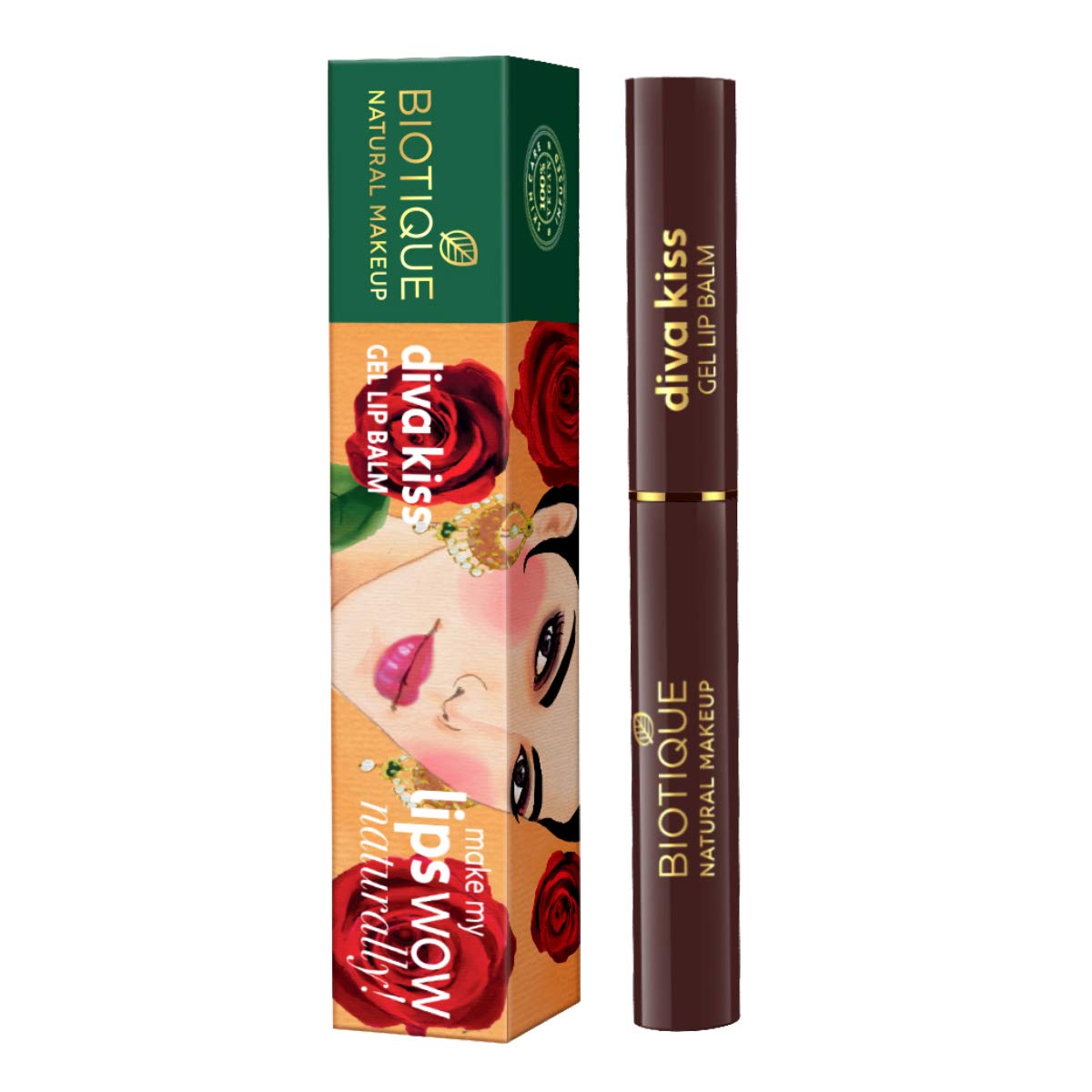 Biotique Natural Makeup Diva Kiss Gel Lip Balm, Watermelon Quench Red