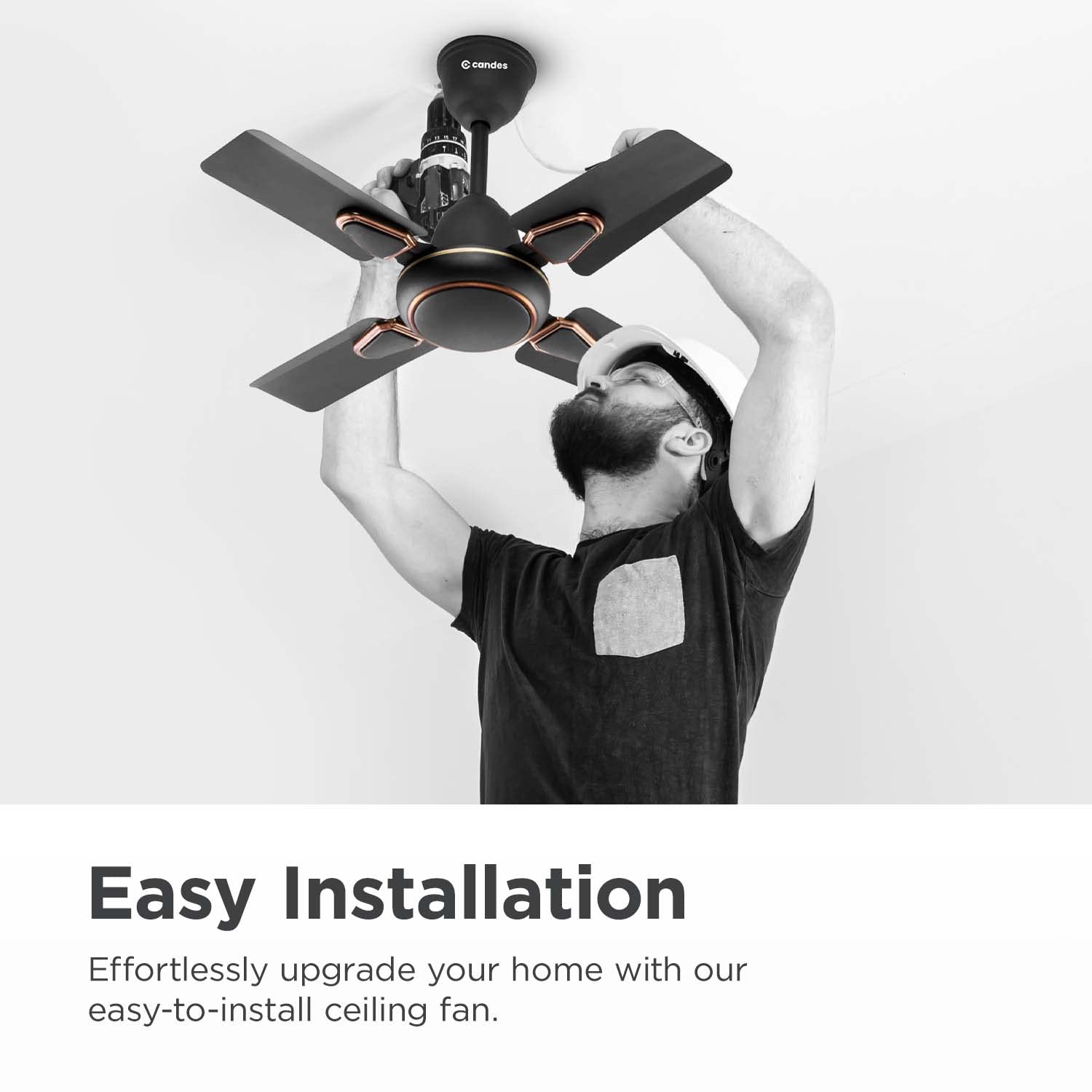Candes Brio Turbo 600 mm / 24 Inch High Speed 4 Blade Anti-Dust Ceiling Fan