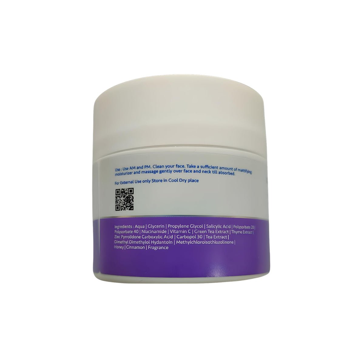 Dermistry 1% Salicylic Acid Oil Free Water Based Mattifying Face Moisturizer, Day Night Cream Gel for Oily Acne Prone Skin, Removes Pimples Dark Spot, Lightweight Non-Greasy - Girls Boys Men Women