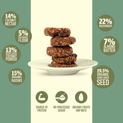 Nourish Organics Almond Buckwheat Cookies, 120gm Pack High in Protein | Vegan | Gluten-Free | No Refined Sugar | Clean Label