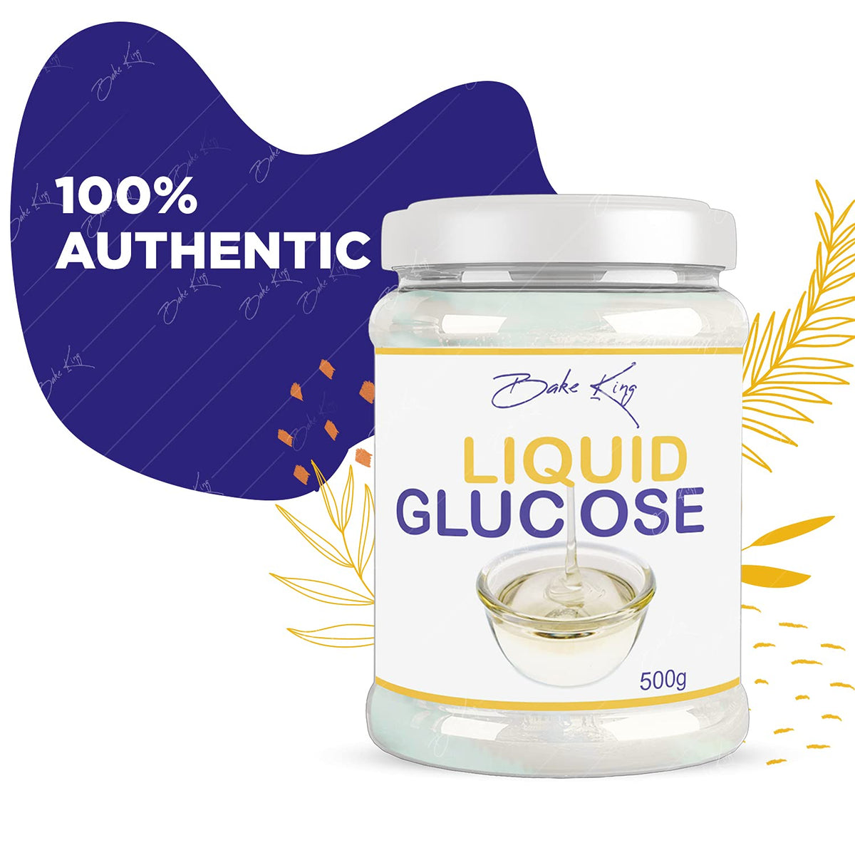 BAKE KING Liquid Glucose 500gm, Liquid Glucose (Syrup) Liquid Glucose for Making Cake and ice Cream, Sweetener for Dessert, Liquid Glucose for Ice Cream, Liquid Glucose 500gm