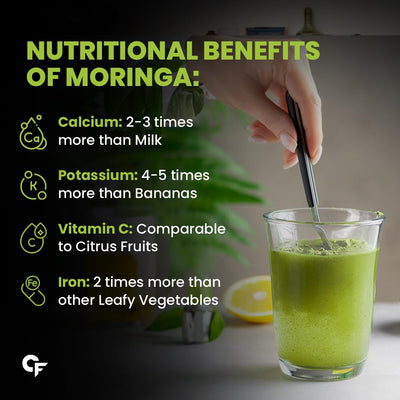 Carbamide Forte 100% Organic Moringa Powder - Moringa Oleifera - USDA Certified | Moringa Leaves Powder | Moringa Powder Organic for Immunity, Digestion & Energy | Drumstick Leaves Powder - 200g