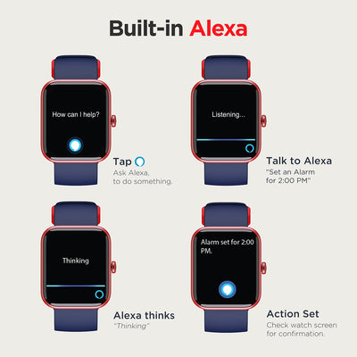 boAt Xtend Smart Watch with Alexa Built-in, 1.69” HD Display, Multiple Watch Faces, Stress Monitor, HR & SpO2 Monitoring, 14 Sports Modes, Sleep Monitor, 5 ATM & 7 Days Battery Life(Deep Blue)