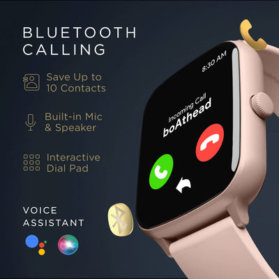 boAt Wave Style Call Smart Watch with Advanced BT Calling Chip,DIY Watch Face Studio, Coins, 1.69" HD Display, Health Ecosystem, Live Cricket Scores, Quick Replies, HR & SpO2(Cherry Blossom)