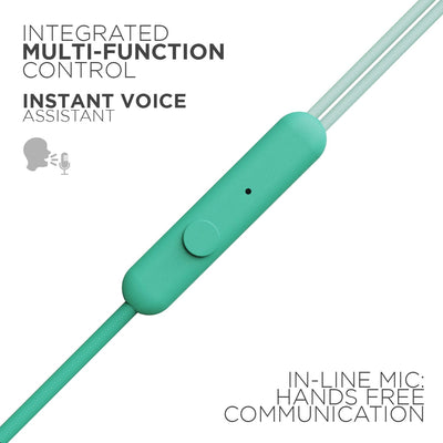 boAt Bassheads 102 Wired in Ear Earphones with Mic (Mint Green)