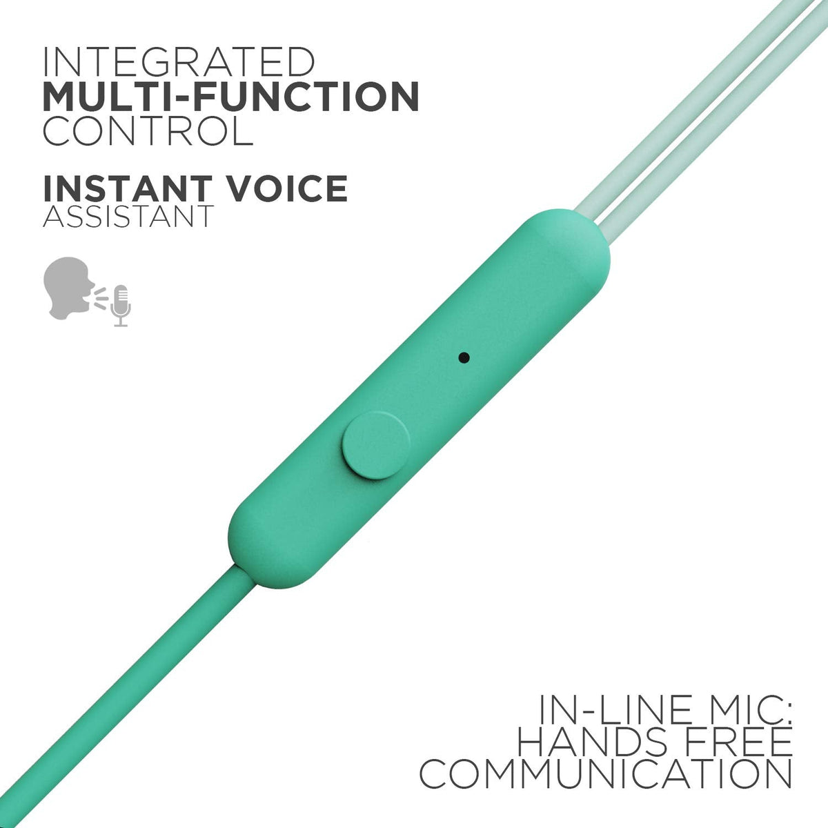 boAt Bassheads 102 Wired in Ear Earphones with Mic (Mint Green)