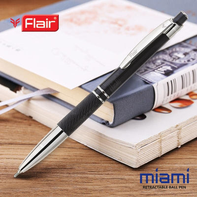 Flair Miami Metal Ball Pen Box Pack, Blue Ink