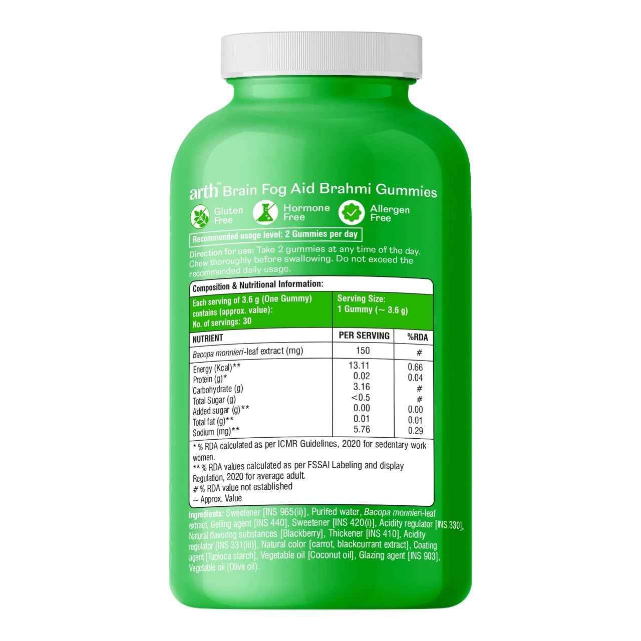 Arth Brain Fog Aid Brahmi Gummies