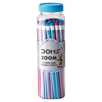 Doms Zoom Triangle Black Lead Wooden Pencil Jar