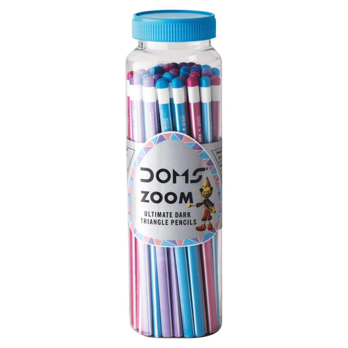 Doms Zoom Triangle Black Lead Wooden Pencil Jar