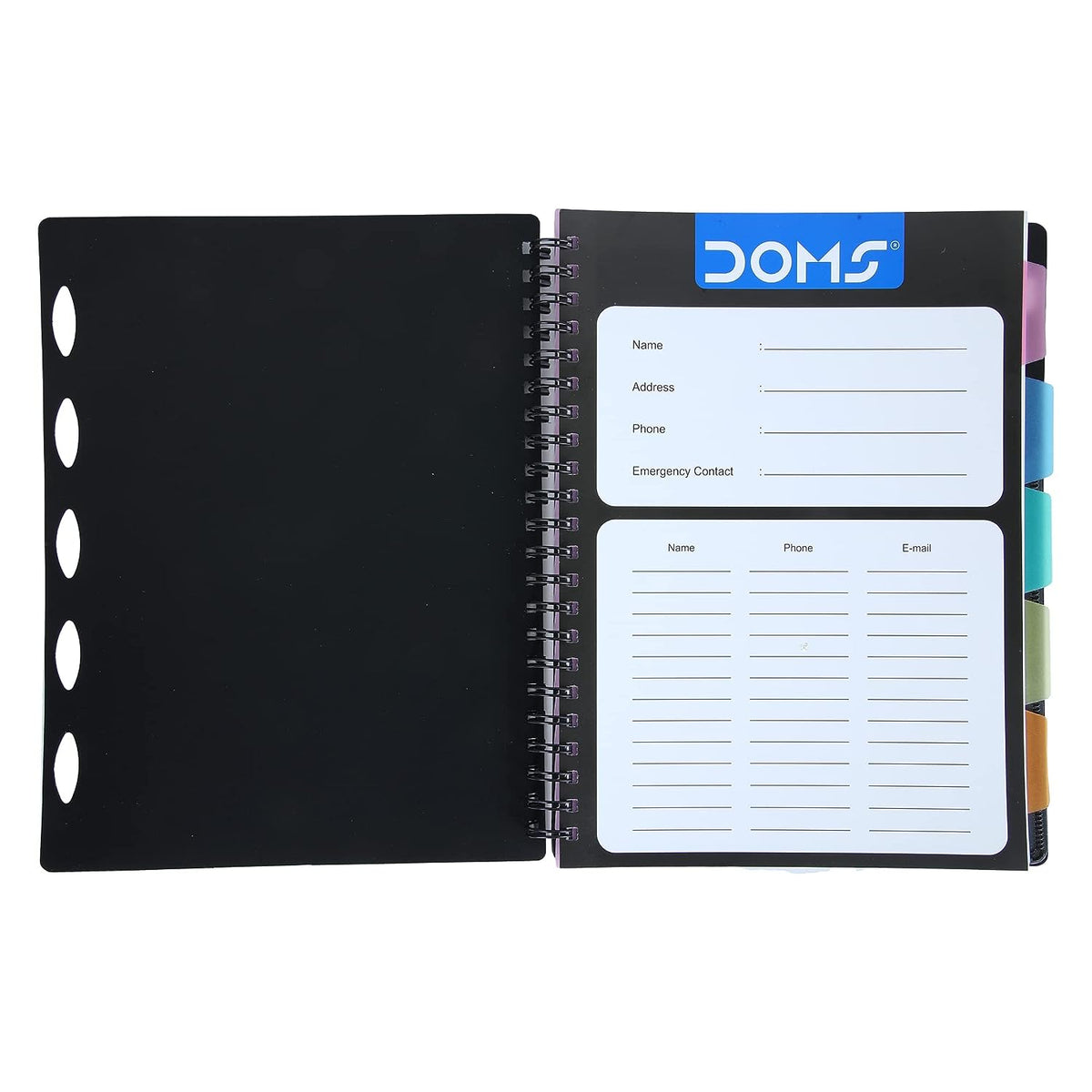 Doms Wiro Binding Notebook | 5 Subject Book | Single Line Ruled | 300 Pages | 29.7 x 21 cm | Pack of 1
