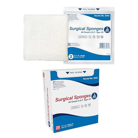 Sterile Gauze Sponges 3" x 3", 12-Ply, 25 per box