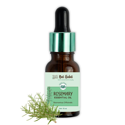 5x Nat Habit - Back To Natural Secrets Everyday Pure Steam Distilled Rosemary Essential Oil For Hair Growth, - 15ml - Pack of 5