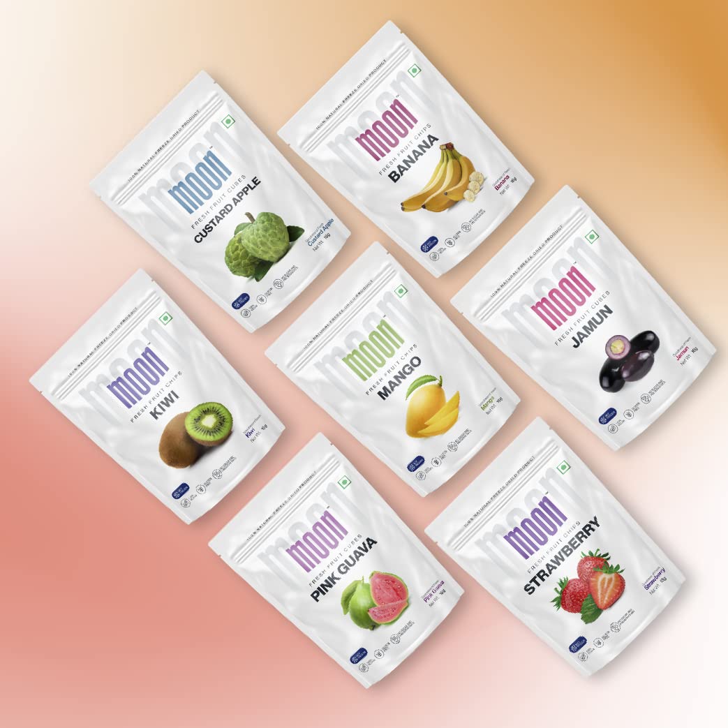 Moon Freeze Dried Chikoo | Healthy Chikoo Snack | 100% Natural, Vegan, No Preservatives, No Added Sugar | 16Gm | Pack of 01