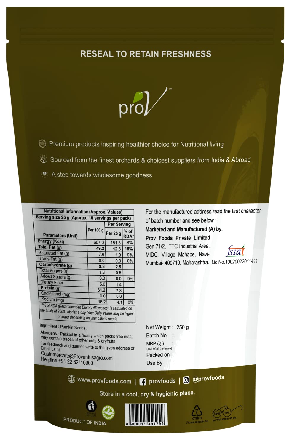 ProV Premiun - Pumpkin Seeds 250g