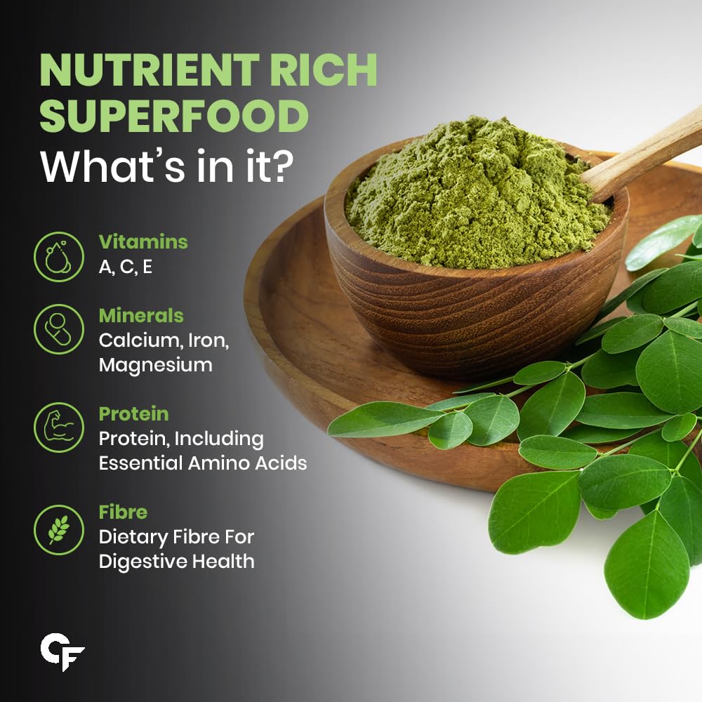 Carbamide Forte 100% Organic Moringa Powder - Moringa Oleifera - USDA Certified | Moringa Leaves Powder | Moringa Powder Organic for Immunity, Digestion & Energy | Drumstick Leaves Powder - 200g