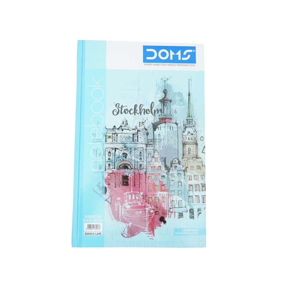 Doms Landmarks Series Hard Bound Notebook | Single Line, 400 Pages | 33 x 21 CM | Ideal for School, Home & Office | Pack Of 1 | Color & Design May Vary