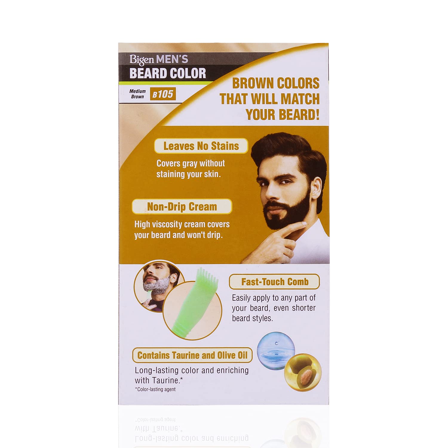 Bigen Men's Beard Color Medium Brown - B105 (Pack of 2)