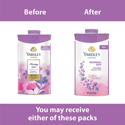 4x Yardley London Morning Dew Perfumed Talc for Women, 250g - Pack of 4