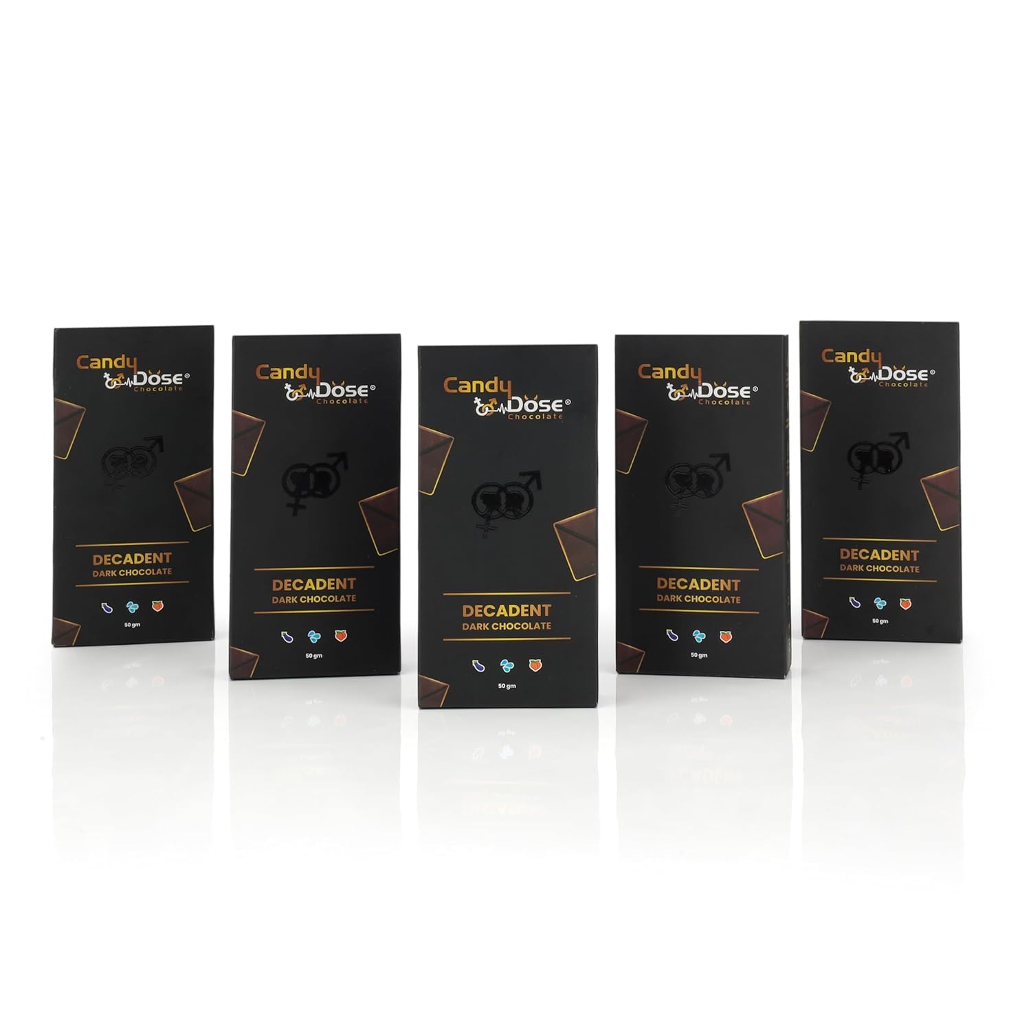 Candy Dose Chocolate Candy Dose Decadent Dark Chocolate – Mood Enhancement Chocolate for Couples & Romantic Moments (50g) (Pack of 1)