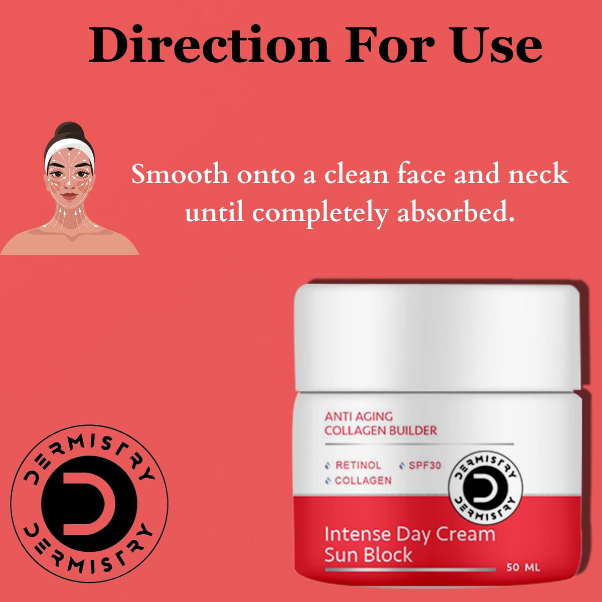 Dermistry Anti Aging Moisturizer SPF 30 Day Cream I Collagen Builder Retinol Repairs Fine Lines Wrinkles I Skin Moisturizing Firming Intense Nourishing I Men Women I 50ml