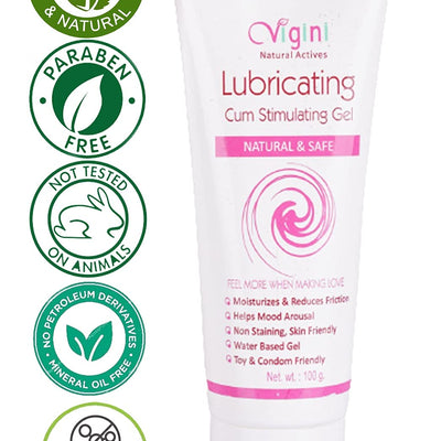 Vigini Natural Lubricant Lubricating Lube Lubrication Water Based Gel Jelly Women, Moisturizer, No Color No Fragrance Non Staining Itching Dryness Female 100G