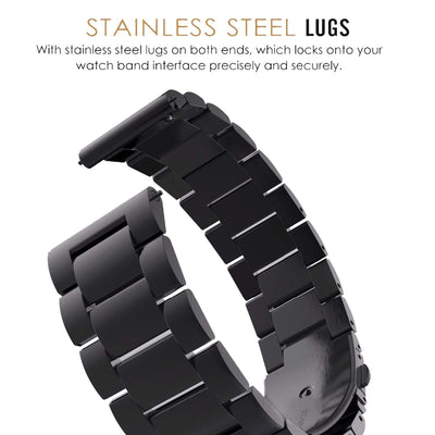 ACM Watch Strap Stainless Steel Metal 22mm compatible with Fire Boltt Invincible Bsw020 / Invincible Plus Bsw097 / Fire Boltt Talk Bsw004 Smartwatch Belt Royal Black