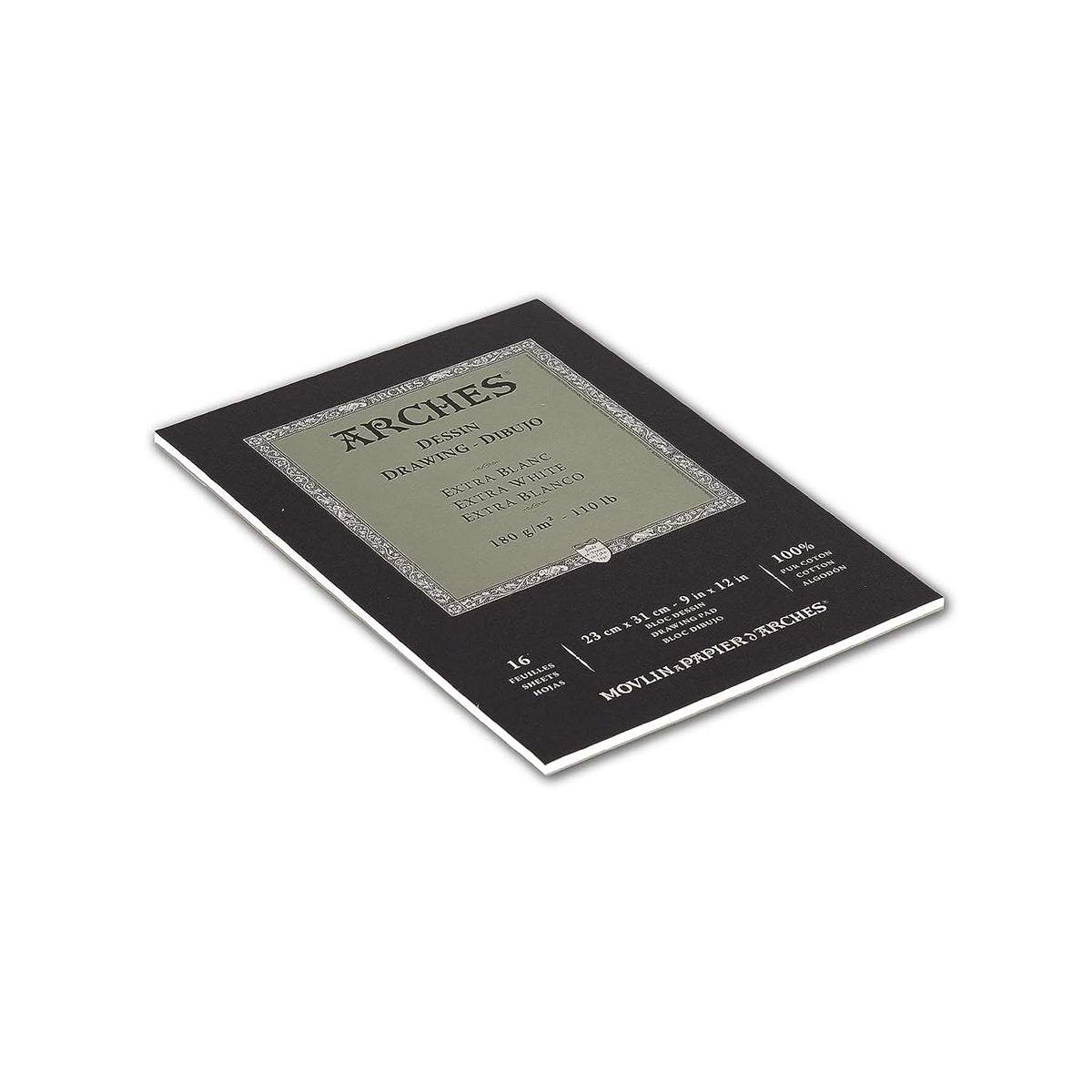 Arches Drawing 180 GSM Cold Pressed Extra White 23 x 31 cm Paper Pad, 16 Sheets